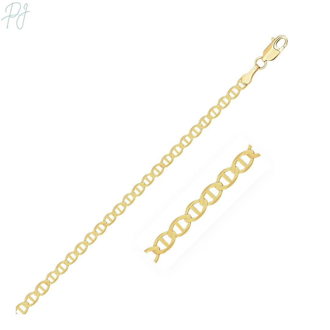 2.3mm 10k Yellow Gold Mariner Link Bracelet Polair