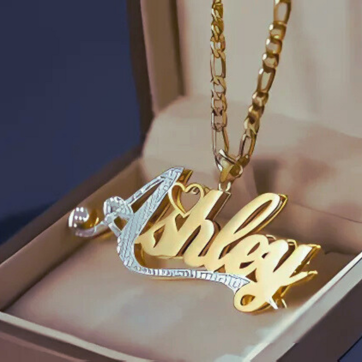 Custom 18k Gold Plated Name Necklace – Double Plated, Tarnish-Free, Personalized Jewelry for Women