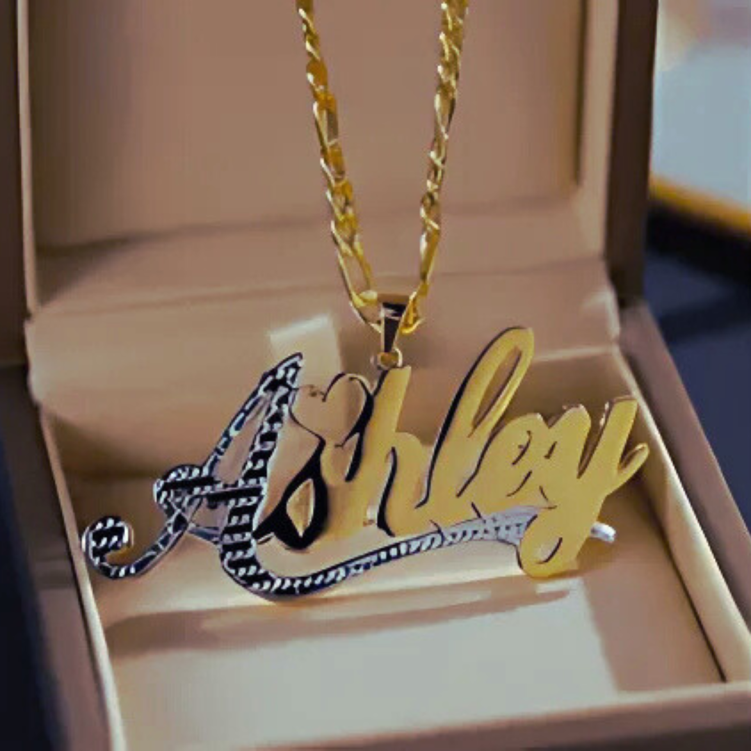 Custom 18k Gold Plated Name Necklace – Double Plated, Tarnish-Free, Personalized Jewelry for Women