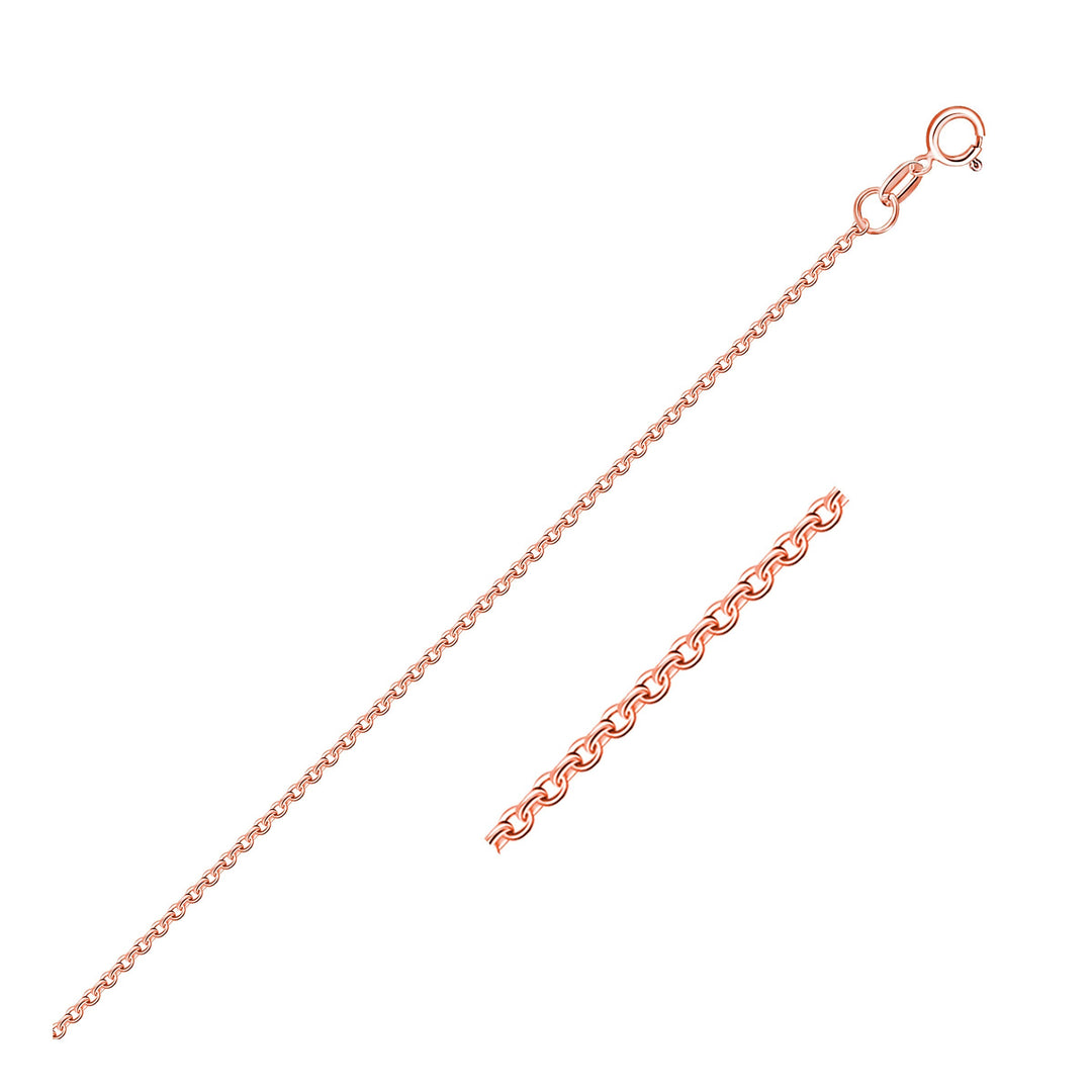 18k Rose Gold Diamond Cut Cable Link Chain 1.1mm Polair