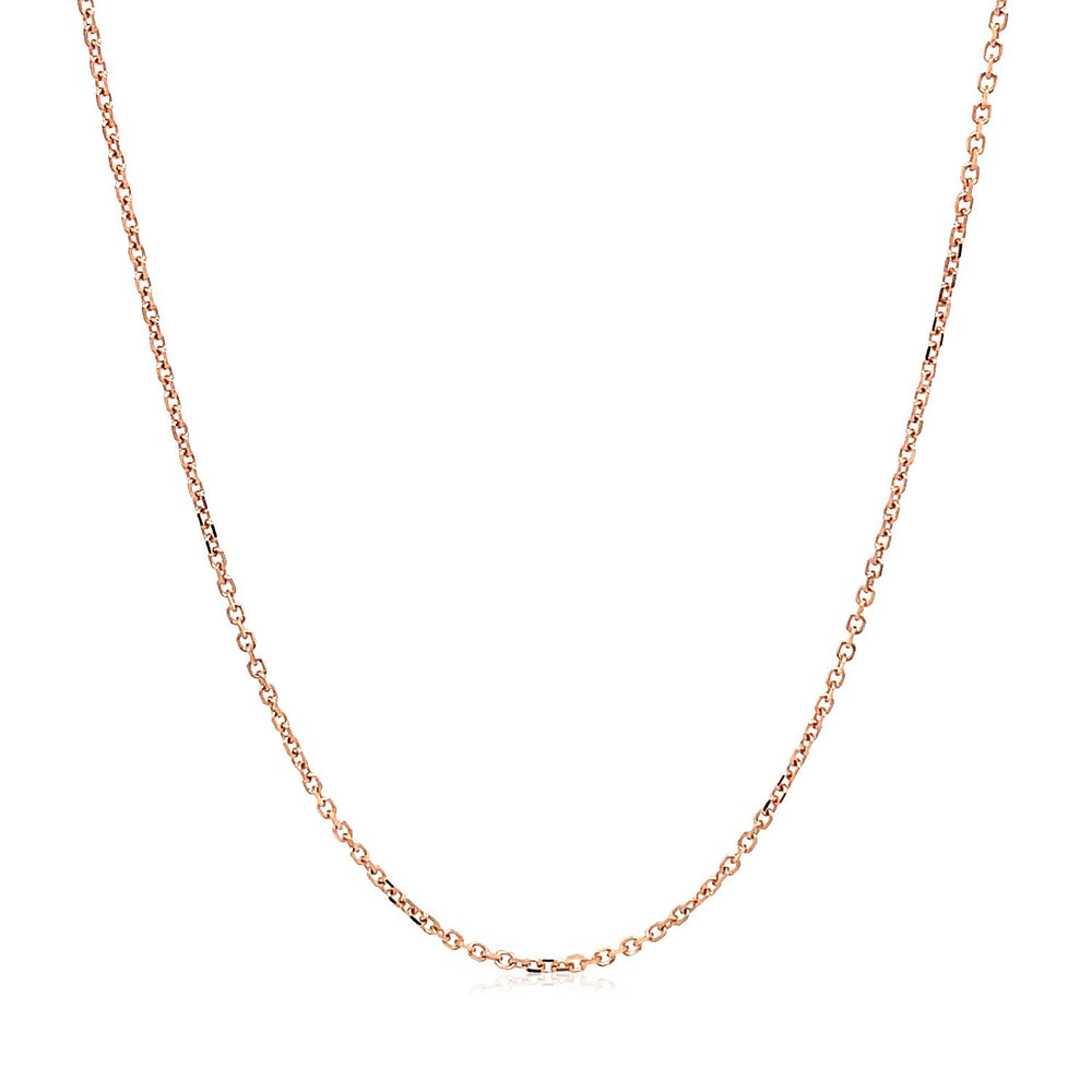 18k Rose Gold Diamond Cut Cable Link Chain 1.1mm Polair