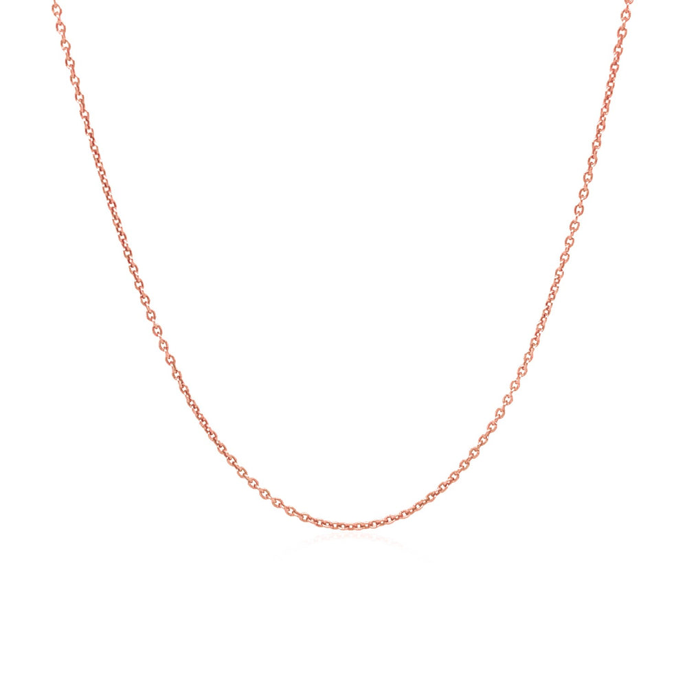14k Pink Gold Round Cable Link Chain 1.1mm Polair
