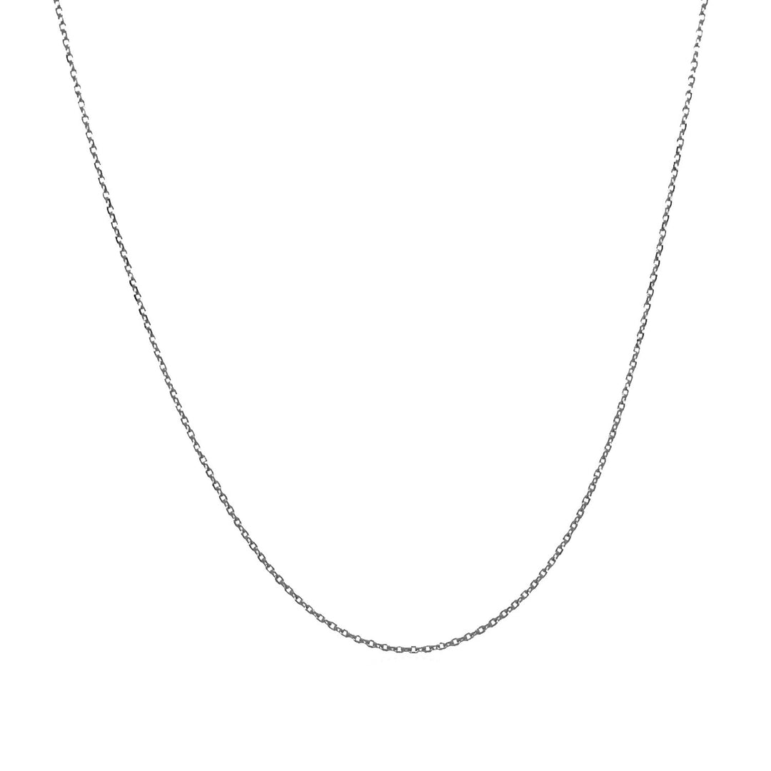 14k White Gold Diamond Cut Cable Link Chain 0.7mm Polair