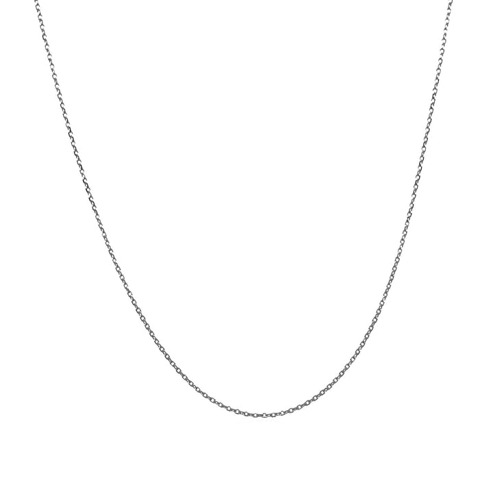 14k White Gold Diamond Cut Cable Link Chain 0.7mm Polair