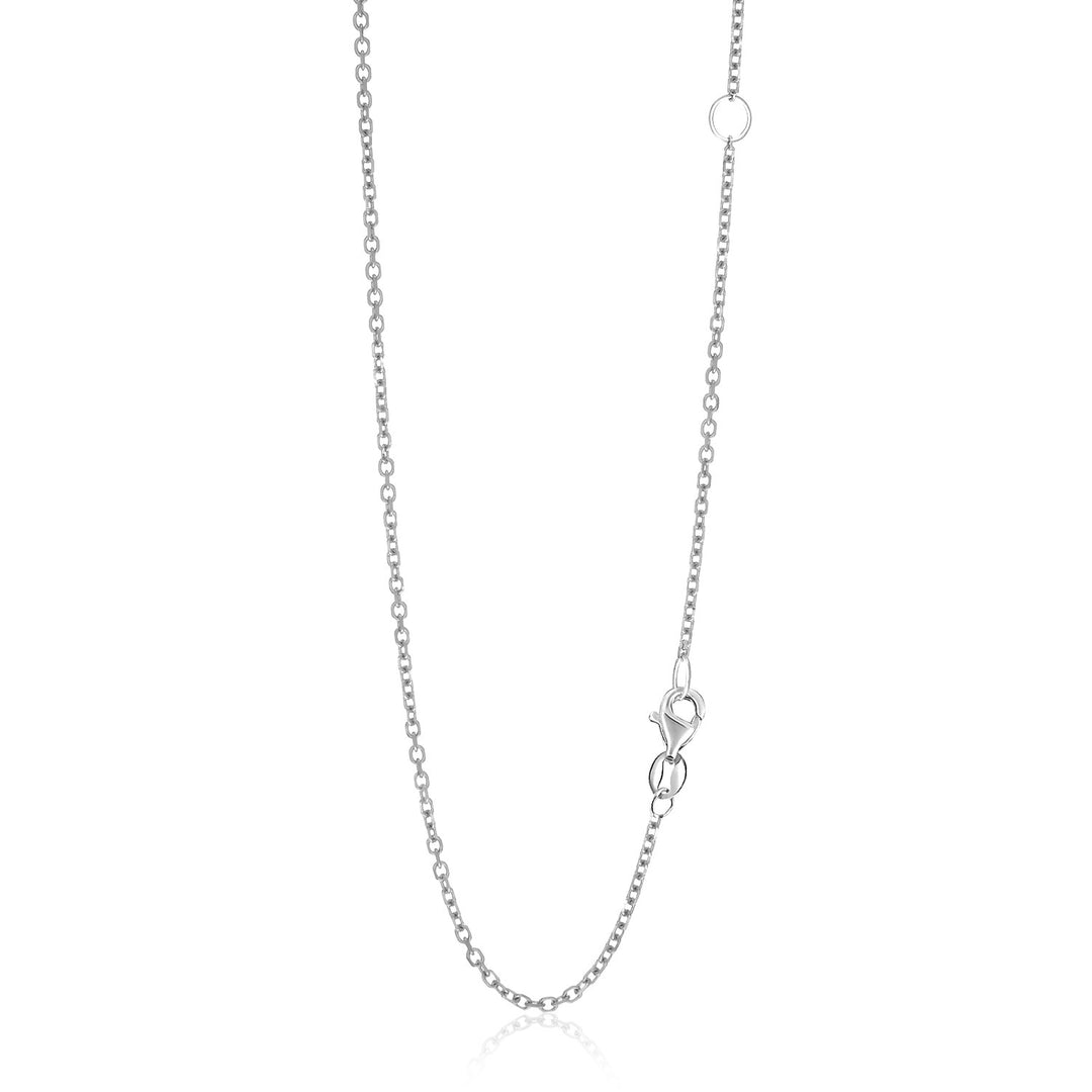 14k White Gold Adjustable Cable Chain 1.5mm Polair