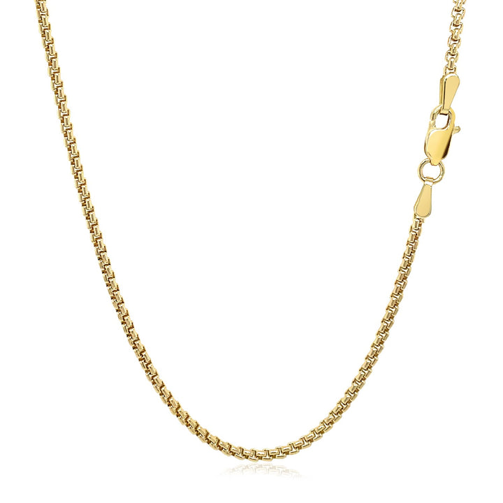 14k Yellow Gold Solid Round Box Chain 1.6 mm Polair