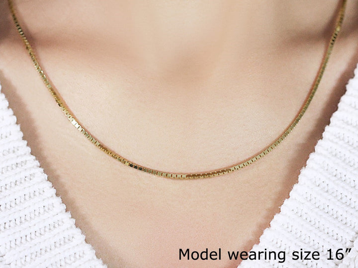 1.6mm 14K Yellow Gold Classic Box Chain Polair