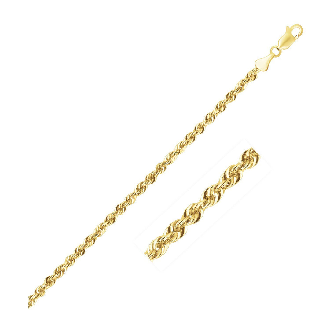 Lite Rope Chain Bracelet in 10k Yellow Gold (2.5 mm) Polair