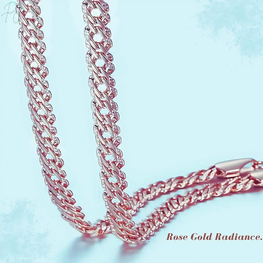 Polair Cuban Chain Rose Gold Necklace For Women Polair
