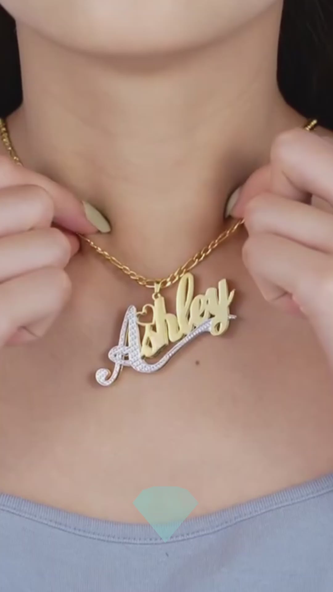 Custom 18k Gold Plated Name Necklace – Double Plated, Tarnish-Free, Personalized Jewelry for Women