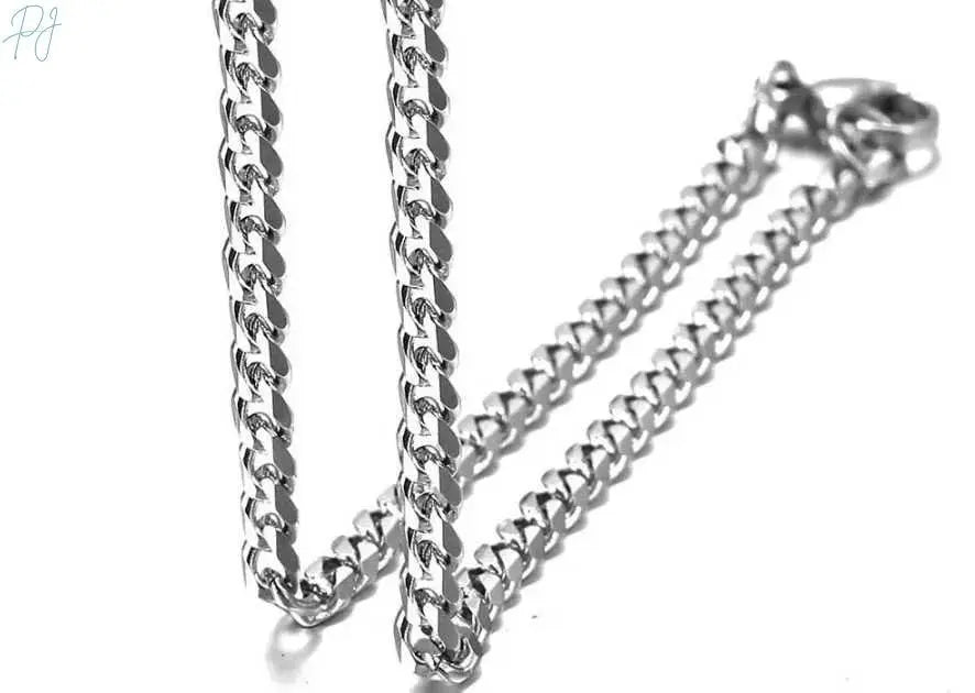 Polair Cuban Silver Chain For Men/Women Polair