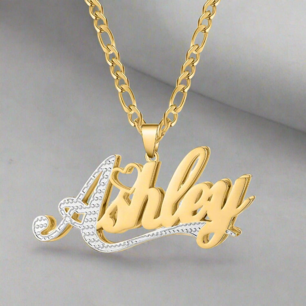 Custom 18k Gold Plated Name Necklace – Double Plated, Tarnish-Free, Personalized Jewelry for Women.